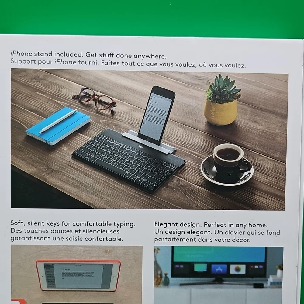 Logitech Keys-To-Go Slim Wireless Keyboard For iPhone ipad Apple TV
